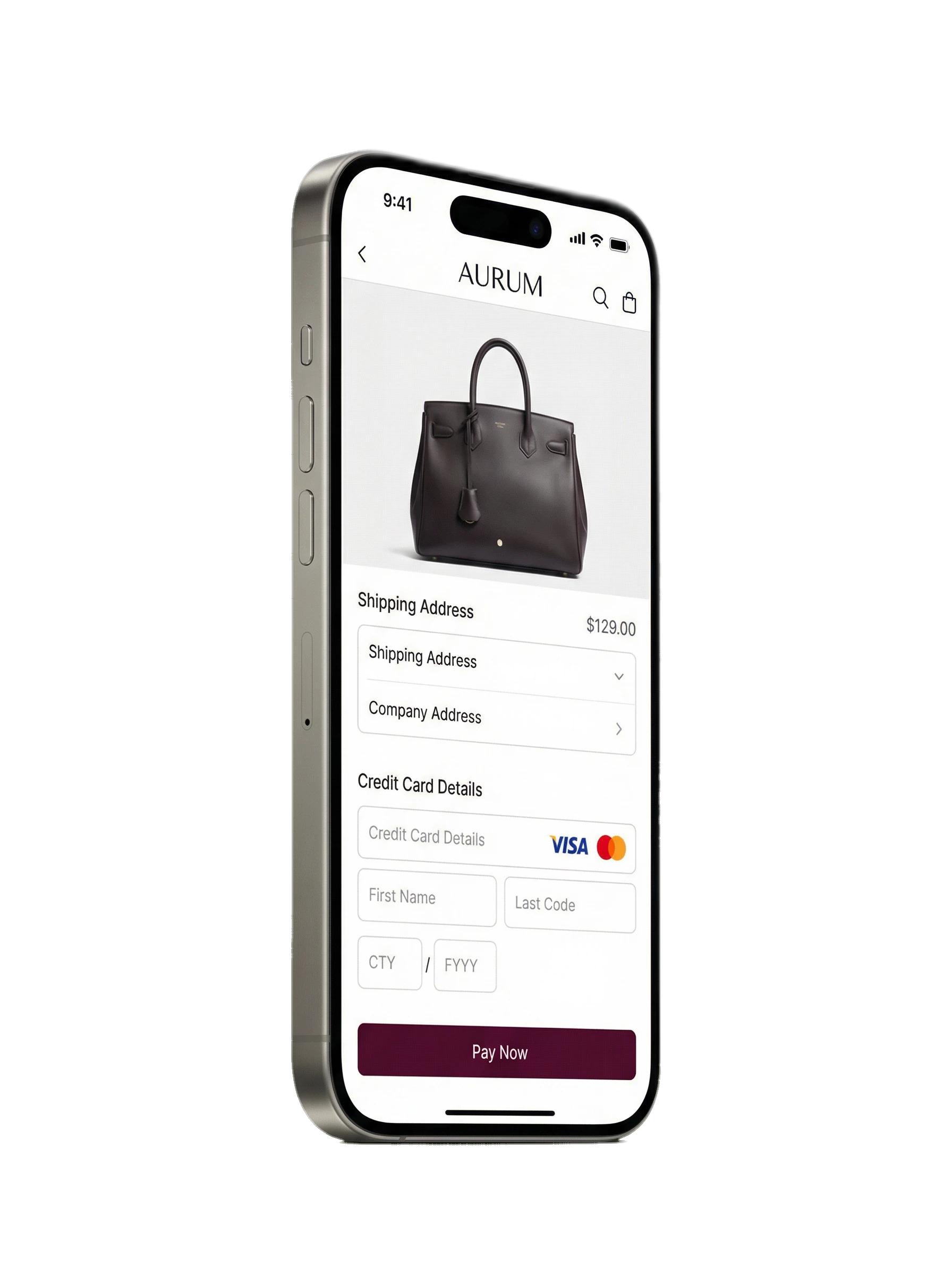 Brand-embedded checkout on luxury website