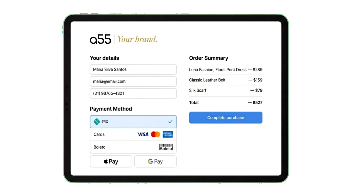 a55 Checkout 2.0 clean form with payment methods